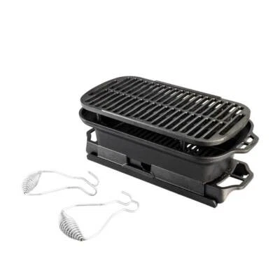 New Lodge Sportsman’s Pro Hibachi-Style Cast Iron Grill Black LSPROG - Image 1 of 4