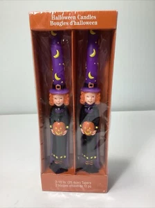 NOS. Vintage American Greetings Good Witch Halloween Candles Tapers Set of 2 - Picture 1 of 5