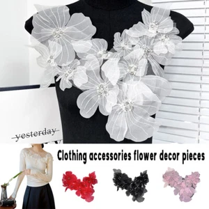 Hand Embroidery Beaded Decors Collar Dress Headwear Garment Accessories - Picture 1 of 25