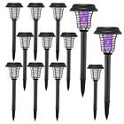12X Solar Powered Zappers Lamp Light Outdoor Mosquito Fly Bug Insect Killer Trap