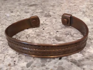 Brazalete Brazalete Vintage Sin Marca Cobre Sólido Tejido Trenzado Patrón - Imagen 1 de 4