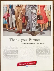 Western Electric Telefon 1956 DRUCKANZEIGE Danke Partner - Bild 1 von 1