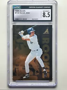 1995 Zenith Baseball DEREK JETER #134 RC Rookie Foil Yankees CGC 8.5 NM-MINT - Picture 1 of 2