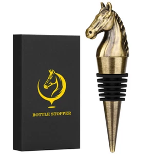Metal Horse Head Wine Stopper Animal Shape Bottle Stoppers for Party Club Gift - Foto 1 di 21