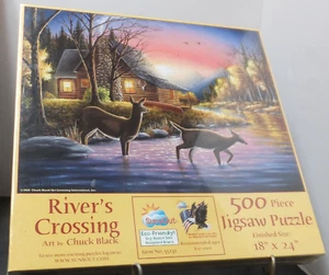 River's Crossing, SUNSOUT INC, 500 pc Jigsaw Puzzle by Artist: Chuck Black - Picture 1 of 11