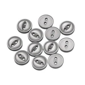 12pcs Light Gray Round Sewing Buttons 10mm Resin 2-Hole Fish Eye Craft Button - Picture 1 of 7