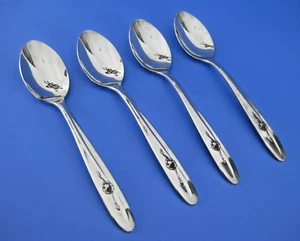 Sears Roebuck Provincial Rose 4 cucharaditas tradición acero inoxidable vintage 1971 - Imagen 1 de 3