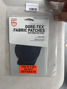 GEAR AID 2-Piece Tenacious Tape Gore-Tex Fabric Patches 2 Pack - Black - Picture 1 of 6