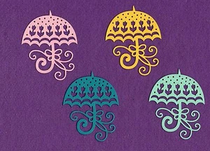 UMBRELLA SPRING die cuts scrapbook cards - Imagen 1 de 1