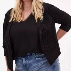 Blazer Torrid Stripe Sarga Corte Talla 1X Nuevo con Etiquetas $70 - Imagen 1 de 6