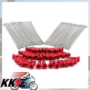 KKE RED NIPPLE 19" REAR WHEEL SPOKE FIT HONDA CRF250R CRF450R CRF250X CRF450X - Picture 1 of 12
