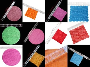 Embossed Rolling Pins Cake Acrylic Fondant Icing Christmas Birthday Baby Flowers - Picture 1 of 13