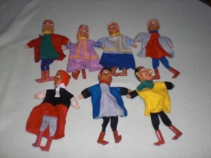 Vintage Raritäten - 7 Kasperle Handpuppen Erzgebirge - Holz Kopf Hände Füße - Bild 1 von 7