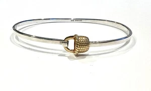 Nantucket Basket NEW Gold Plate & Sterling Silver Bangle Bracelet - Large - Picture 1 of 6