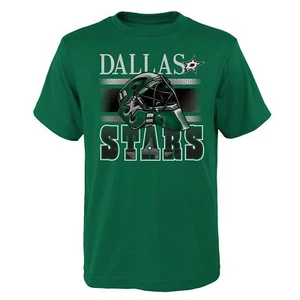 Outerstuff NHL Youth Boys Dallas Stars Helmet Head Short Sleeve T-Shirt - Picture 1 of 2