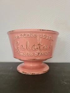 Retro Rosa "Gelato" Standfuß Dessertschale Tru Chef Eisenstein Französisch Landhaus Kern - Bild 1 von 9