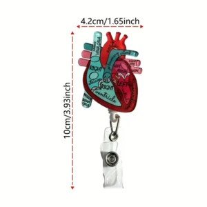 Mulinello distintivo cuore retrattile, porta distintivo citazione motivazionale nome con clip identificativa - Foto 1 di 3