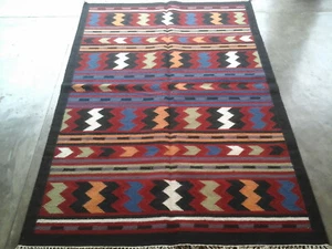 South American Wool Rug Kilim Flat Weave Oriental Area Rug 3.6x6 feet - Picture 1 of 3