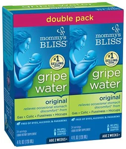 Mommy's Bliss Gripe Water for Babies Double Pack Relieves Gas Colic, Fussy 5/25 - Picture 1 of 4