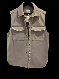BNWT H&M Women's Small Denim Oversized Sleeveless Jacket Vest in Dusky pink - Picture 1 of 3