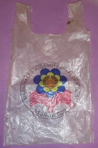 BOLSA DE PLÁSTICO ANTIGUA - FESTIVAL NACIONAL DE LA JUVENTUD DE LA RDA - 35 AÑOS RDA - Imagen 1 de 2