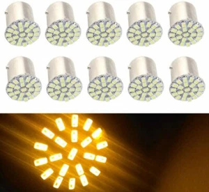 50x 1156 LED Bulb Yellow Amber led BA15S 1141 3014 22-SMD Car Interior Light 12V - Picture 1 of 10