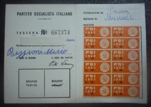 RARA TESSERA P.S.I. - DONNE SOCIALISTE - PSI - 1962 - PARMA - Picture 1 of 2