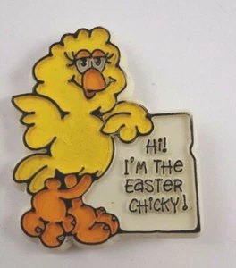 Hallmark Easter Pin Chicken Hi! I'm The Easter Chicky! - Imagen 1 de 2