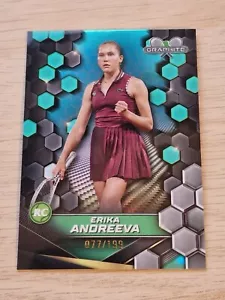 2024 Topps Graphite Tennis - Erika Andreeva 77/199 - Aqua Refractor Rookie - Bild 1 von 2