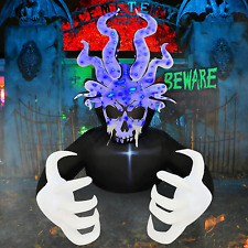 6 Ft Halloween Inflatable Octopus Skull Grim Reaper Spooky Decoration LED Light 