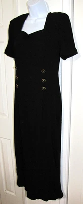 VTG 90's My Michelle  Maxi Dress Black  Short-Sleeve Back-Zip Women's 9/10 - Image 1 of 4