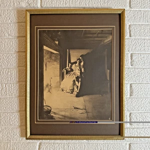 Antigua impresión fotográfica enmarcada William Ladd Taylor 1899 parejas abrazando a Curtis Pub - Imagen 1 de 7