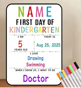 New Dry Erase With Stickers & Markers First Day Of School Sign - Picture 1 of 3