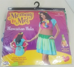 NEW HAWAIIAN HULA HALLOWEEN COSTUME WOMANS ONE SIZE FITS MOST MOMMY & ME APRON - Picture 1 of 2