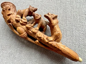 Porta cigarros de madera tallada Hecho: 1900 ÚNICO MUY RARO DETALLE TRABAJO - Imagen 1 de 16