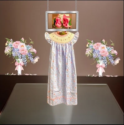 Niñas Nuevo con Etiquetas Botas y Lazos Vestido Calado Largo Cosido a Mano Flores Lazo Libre 5 Foto 1 de 4