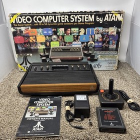 Atari 2600 Heavy Sixer Console In Box Chess Piece Box Tested Works Bundle