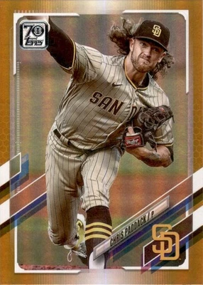 2021 Topps Gold Foil Parallel #259 Chris Paddack San Diego Padres - Image 1 of 2