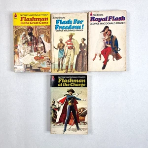 4 x George McDonald Fraser Flashman Series 1970 s Vintage Paperback Pan Books - Picture 1 of 23
