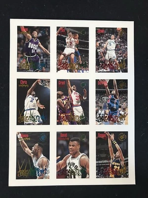 8x- 1994-95 Topps Stadium Club Beam Team Uncut Sheet Hill, Webber, Kidd, Miller - Image 1 of 2