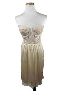 Vintage BACKTALK Young Smoothie Strouse Adler Lace Bustier Bra Dress Slip 36C - Picture 1 of 6