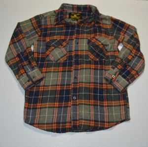 Seven Souls Sz 7 Grey Orange Plaid Flannel Long Sleeves Button Down Shirt - Picture 1 of 3