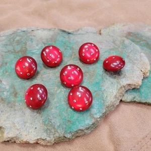 Juego De Colección De 7 Botones De Vástago Cúpula Roja De Cristal 22.5mm - Imagen 1 de 4