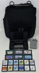Nintendo DS Lite Handheld-Spielkonsole Schwarz mit Hülle & 18 Spielen - Bild 1 von 20