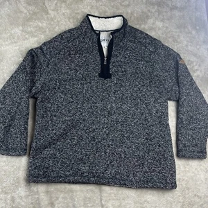 Orvis Sherpa Fleece Lined Jacket 1/4 Zip Pullover Size XXL Coat Gray Heavy READ - Picture 1 of 11
