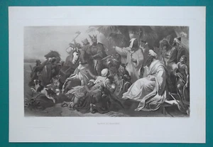 Caliph Harun Al-Raschid y séquito a las puertas de Bagdad - 1893 impresión antigua - Imagen 1 de 1