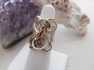 Relios Carolyn Pollack Sterling Silver Brass Butterfly Ring RE986 - Picture 1 of 10
