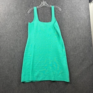 J. Crew Square Neck Mini Sweater Dress Women's Large Green Teal Knit Bodycon NWT - Picture 1 of 8