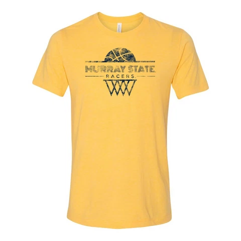 Murray State Racers Oblique Hoop - Sports Triblend T-Shirt - Heather Yellow Gold Cover