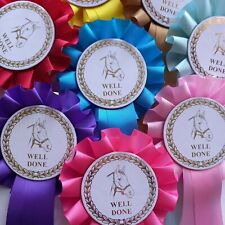 Horse Rosettes Well Done Or Winner Rosettes x 10 Mixed Colours *Free Postage*